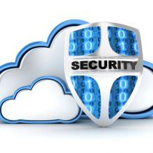 Picture of a cloud backup with a secure shield