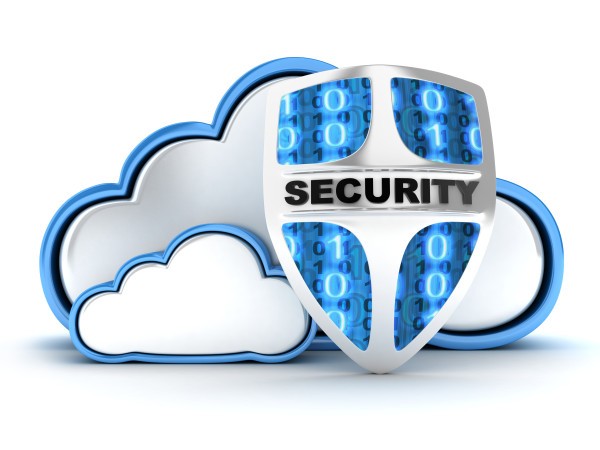 Picture of a cloud backup with a secure shield